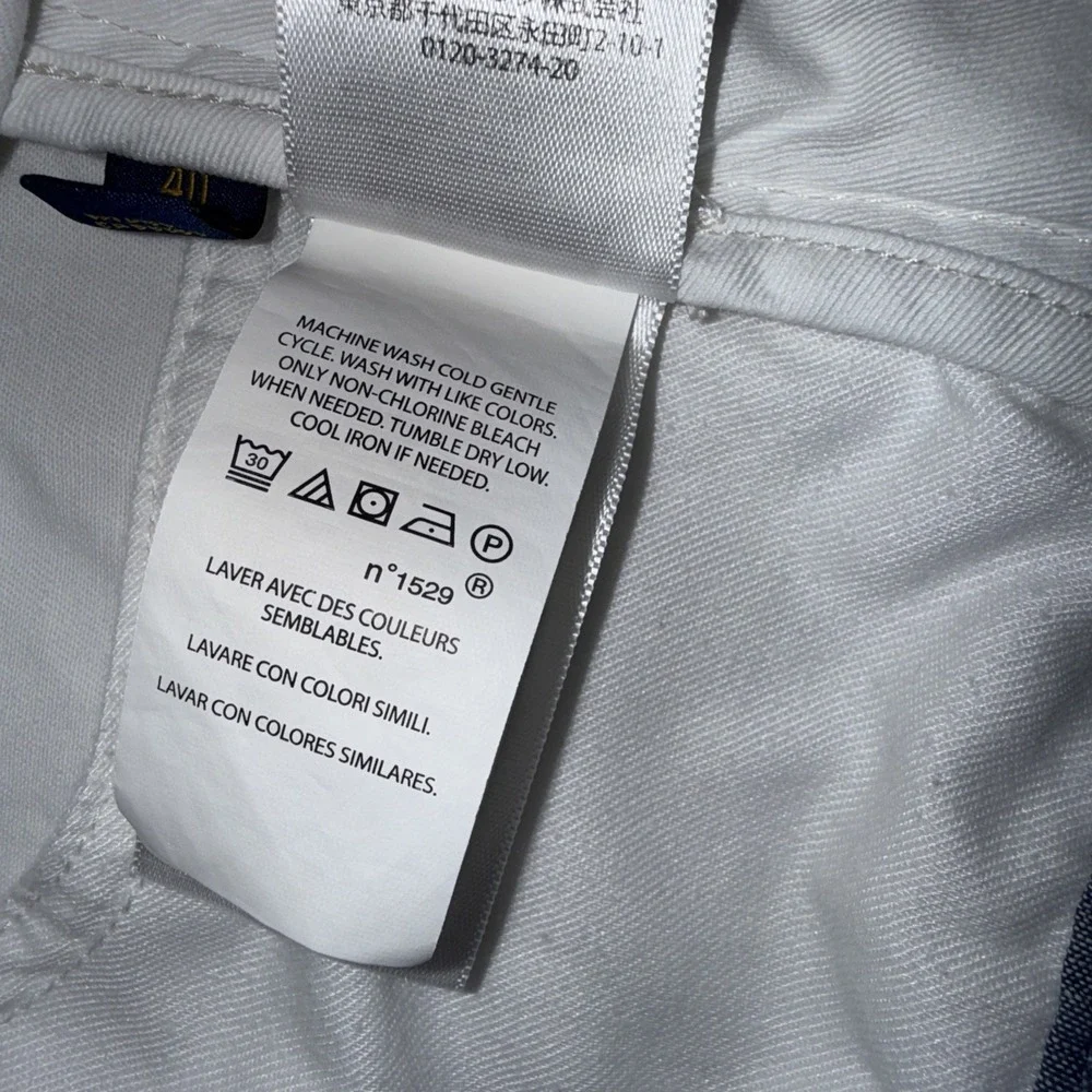 Polo Ralph Lauren Chino Shorts Mens‎ 40 White Stretch Performance Relaxed Fit
